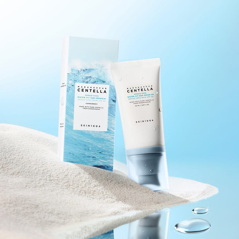 واقى الشمس السائل SKIN1004 Hyalu-Cica Water-Fit بالسنتيلا — SPF50+ PA++++ — ٥٠ مل