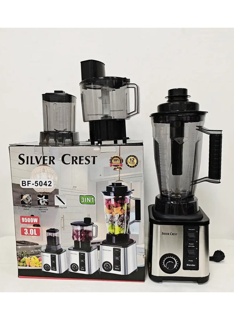 خلاط Silver Crest 3-in-1 الصناعى الألمانى — ٨٥٠٠ واط · ٢٫٥ لتر · ضمان سنتين