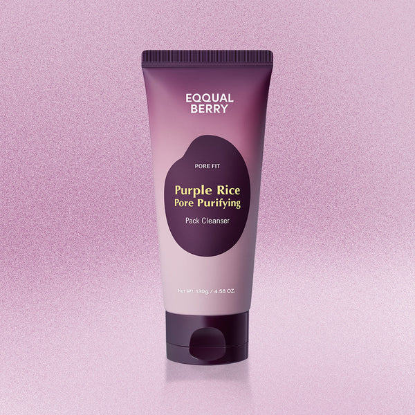 قناع وغسول Eqqualberry Purple Rice المنقّى للمسامات بـ٦ أنواع طين — ١٣٠ جم
